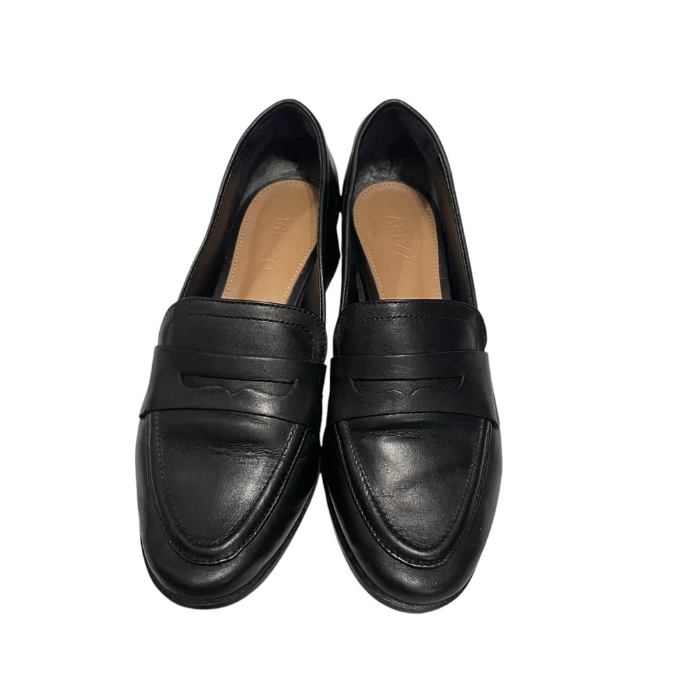 Arezzo Made‎ in Brazil Preppy Y2K Leather Black Loafers Woman’s Size 6.5